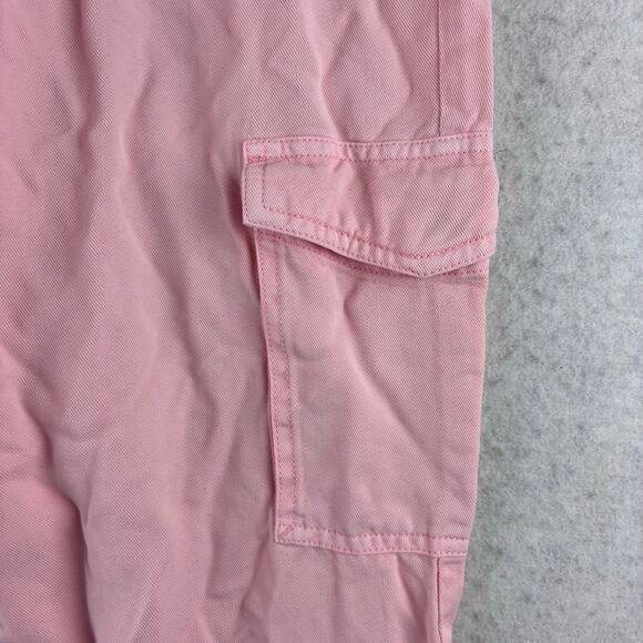 Guess Bowie Cargo Chino Jogger Pant Women 29 Pink Pockets Zipper Leg Tencel Soft - Picture 12 of 16